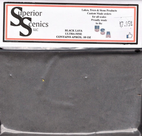 N Scale Superior Scenics Black Lava Ultra Fine Ballast 10 oz Bag