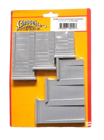 HO Scale Chooch 8421 Concrete Stepped Tunnel Abutment (2) pcs