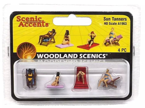 HO Scale Woodland Scenics A1962 Beach Goers Figures (6) pcs