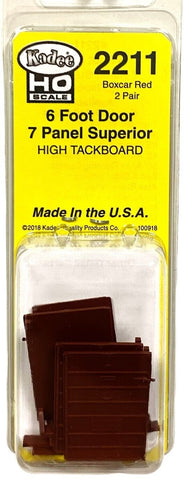 HO Scale Kadee 2211 6' Superior 7 Panel Boxcar Red Doors High Tack Board (2) pr