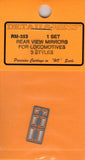 HO Scale Details West RM-353 1 Set Rear View Mirrors for Locomotives 3 Styles