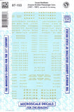 HO Scale Microscale 87-153 Great Northern Empire Builder Passenger Car Decal Set