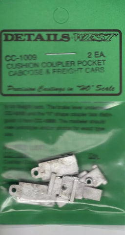 HO Scale Details West CC-1009 2 EA Cushion Coupler Pocket Caboose & Freight Cars