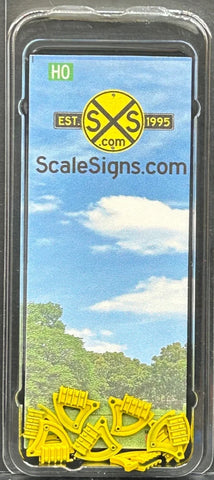 HO Scale ScaleSigns.com 2801 Yellow Wheel Stoppers for Code 83 & 100 Rail (8)pcs