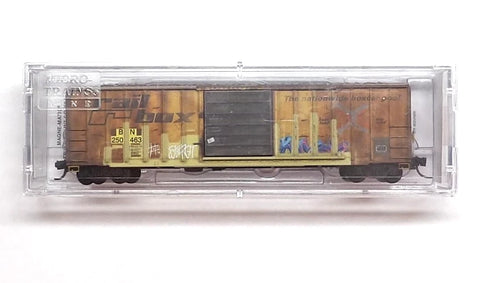 N Micro Trains 025144019 Burlington Northern BN ex- Railbox 50' Weathered Boxcar