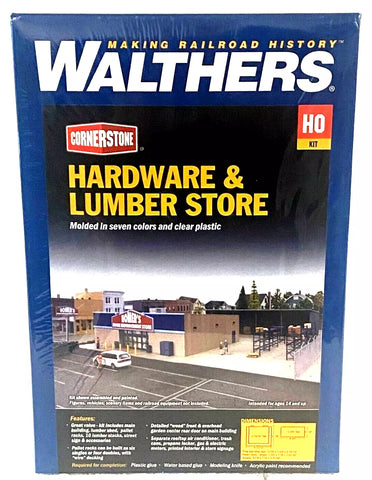 HO Scale Walthers Cornerstone 933-4119 "Big Box" Hardware and Lumber Store Kit