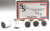 HO/N Scale Superior Scenics Individual 1/2" Round Plastic Wrapped Hay Bale 5 pcs