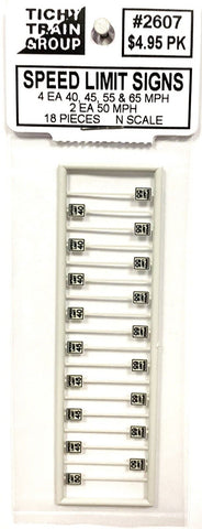 N Scale Tichy Train Group 2607 High Speed Limit Signs pkg (18)