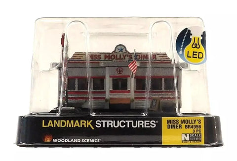 N Scale Woodland Scenics BR4956 Just Plug Built-&-Ready Miss Molly's Diner