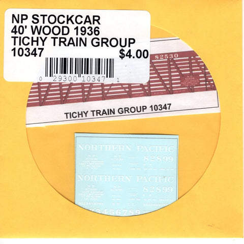 HO Scale Tichy Train 10347 NP Stockcar 40' Wood 1936 Decal Set