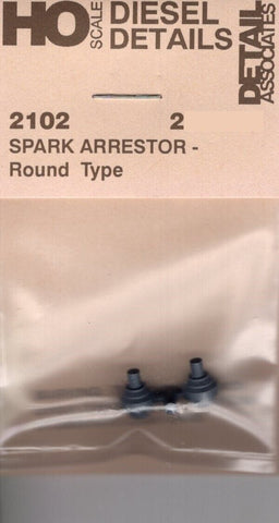 HO Scale Detail Associates 2102 Spark Arrestor - Round Type 2 Pkg