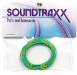 SoundTraxx 810147 Green w/Yellow Stripe 30 AWG Super-Flexible Wire 10' Length