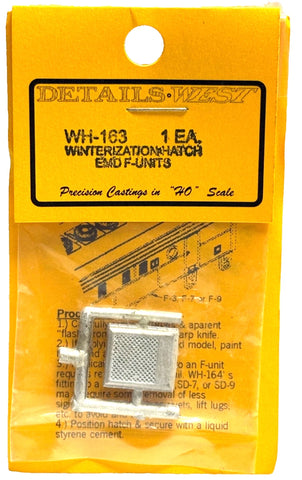 HO Scale Details West WH-163 Early EMD F-A & F-B Units Winterization Hatch