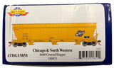 HO Scale Athearn G15851 Chicago Northwestern C&NW 180053 3-Bay Covered Hopper