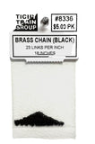 Share HO Scale Tichy Train Group 8336 Blackened Brass Chain 23 Links Per Inch 18" Long