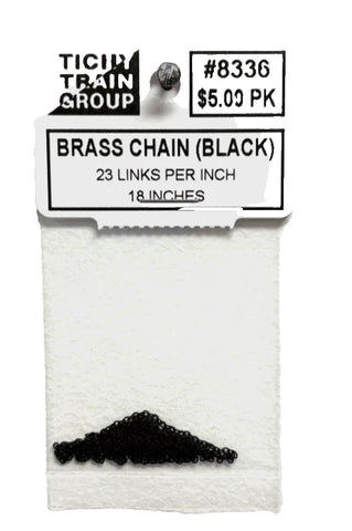 Share HO Scale Tichy Train Group 8336 Blackened Brass Chain 23 Links Per Inch 18" Long