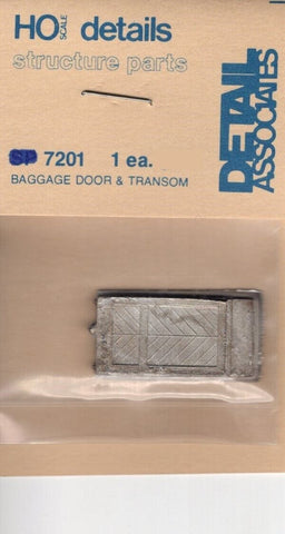HO Scale Detail Associates 7201 Baggage Door & Transom 1 Each