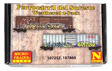 N Scale Micro Trains 983 05 091 Ferrocarril del Sureste 50' Boxcar 2-Pack