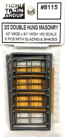 HO Scale Tichy Train Group 8115 2/2 Double-Hung 42" x 91" Masonry Window pkg (8)