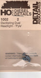 HO Scale Detail Associates 1002 Oscillating Dual Headlight - 'Pyle' 2 Pkg.