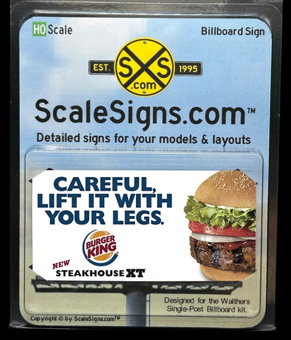 HO Scale ScaleSigns.com 160001 Burger King "Careful" #2 Billboard Sign