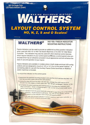 Walthers Layout Control System 942-154 Green Single Color LED Fascia Indicator