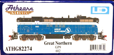 HO Scale Athearn Genesis G82274 GN Big Sky Blue Great Northern 682 GP9 DCC Ready