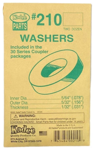 HO Scale Kadee #210 5/32"OD x 5/64" ID x .1/32" Thick Plastic Washers (24) pcs