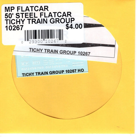 HO Scale Tichy Train 10267 MP Missouri Pacific 50' Steel Flatcar Decal Set