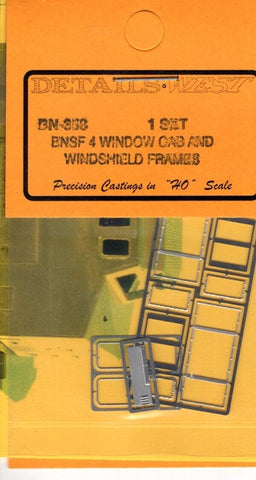 HO Scale Details West BN-358 1 Set BNSF 4 Window Cab and Windshield Frames