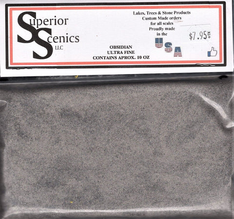 N Scale Superior Scenics Obsidian Ultra Fine Ballast 10 oz Bag