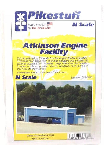 N Scale Pikestuff 541-8008 Blue 40 x 80' Atkinson Engine Facility Building Kit