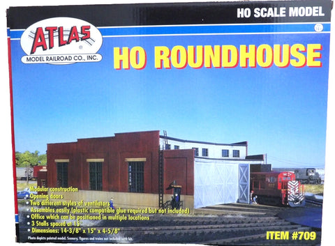 HO Scale Atlas 709 3-Stall Roundhouse Building Kit