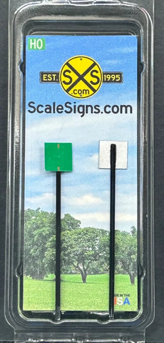 HO Scale ScaleSigns.com 2072c Railroad Green Indicator Sign (2) pcs