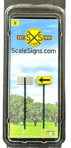 N Scale ScaleSigns.com 3027CL Left Pointing Arrow Street/Road (2) pcs
