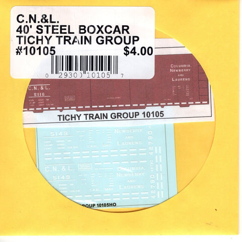 HO Scale Tichy Train 10105 CN & L 40' Steel Boxcar Decal Set