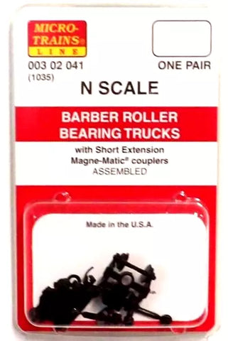 N Scale Micro Trains 302041 Barber Roller Bearing w/Short Couplers (1) Pair