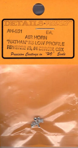 HO Scale Details West AH-251 Air Horn "Nathan" K5 Low Profile Reverse #3, #4