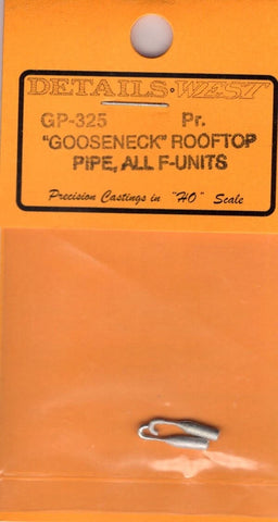 HO Scale Details West GP-325 "Gooseneck" Rooftop Pipe, All F-Units
