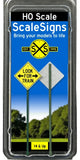 HO Scale ScaleSigns.com 2011c Railroad Crossing Look for Trains Sign (2) pcs