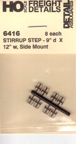 HO Scale Detail Associates 6416 Stirrup Set - 9" D x 12" W, Side Mount 8/Pkg