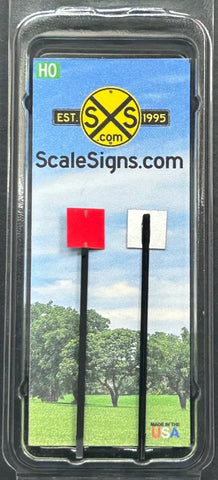 HO Scale ScaleSigns.com 2075c Red Railroad Color Coded Signal Sign (2) pcs