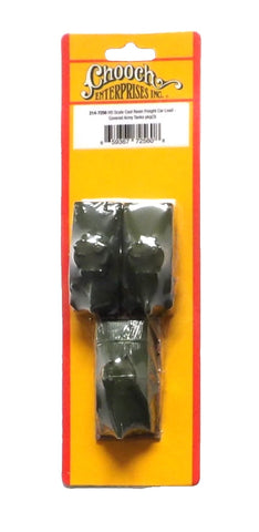 HO Scale Chooch 7256 Covered Army Tanks Freight Cat Load pkg(3)