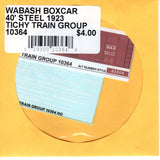 HO Scale Tichy Train 10364 Wabash Boxcar 40' Steel 1923 Decal Set