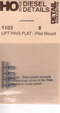 HO Scale Detail Associates 1103 Lift Ring Flat - Pilot Mount 8 Each