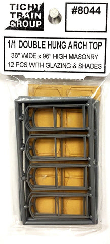 HO Scale Tichy Train Group 8044 Arch Top Double-Hung Masonry Windows pkg (12)