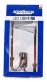 HO Walthers SceneMaster 949-4805 LED Modern Long Arm Streetlight w/Wood Pole