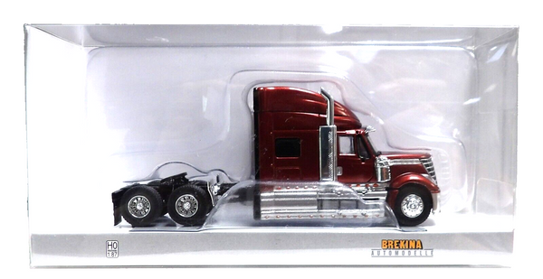 BREKINA 1:87 INTERNATIONAL LONESTAR TRACTOR Rosso/nero, Modello In Plastica Autocarro HO