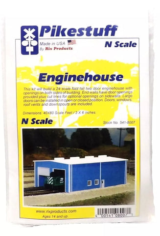 N Scale Pikestuff 541-8007 Blue 40 x 80' 2-Stall Enginehouse Building Kit