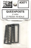 HO Scale Tichy Train Group 3071 3" Queenposts pkg (27)